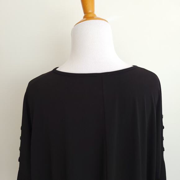 Clara Sun Woo Black Blouse Dolman Sleeve Asymmetrical Hem Pullover XS - Picture 5 of 10